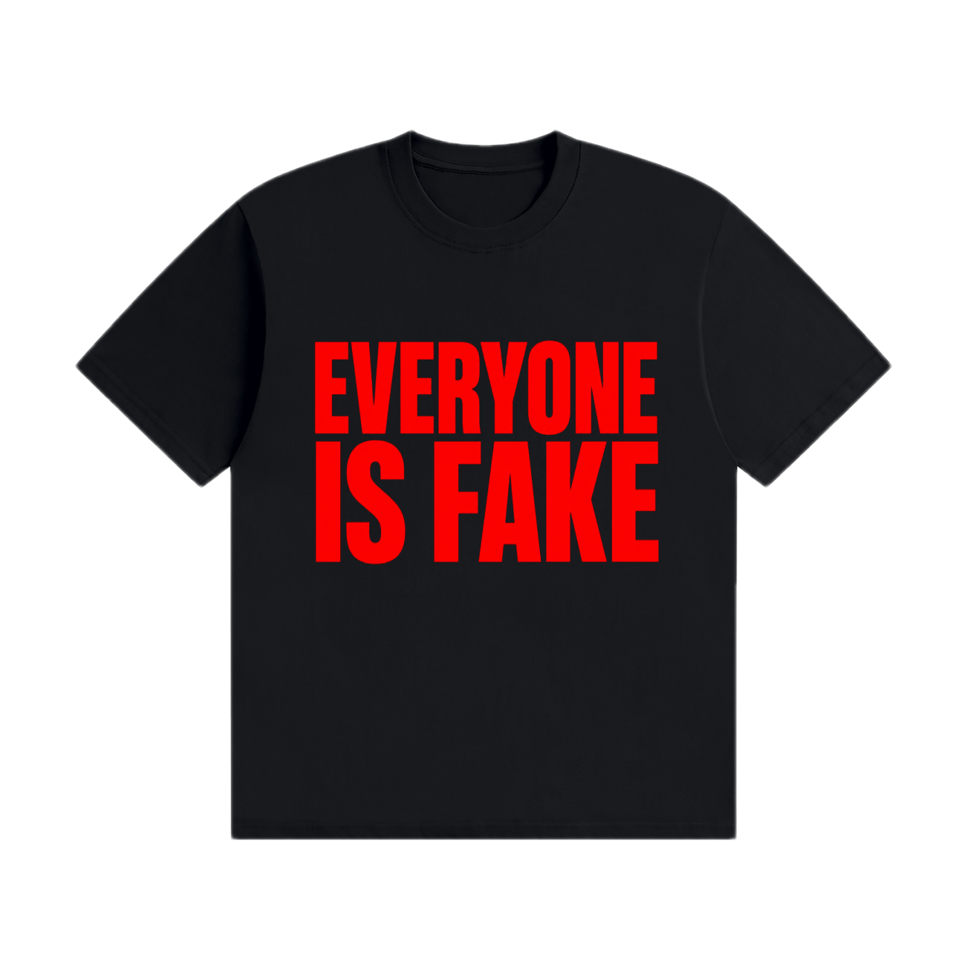 Black-Red Everyone Is Fake Tee