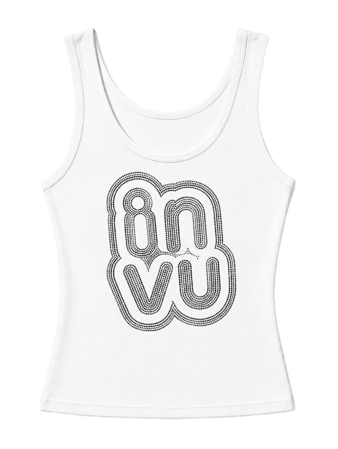INVU Rhinestone Tank in white