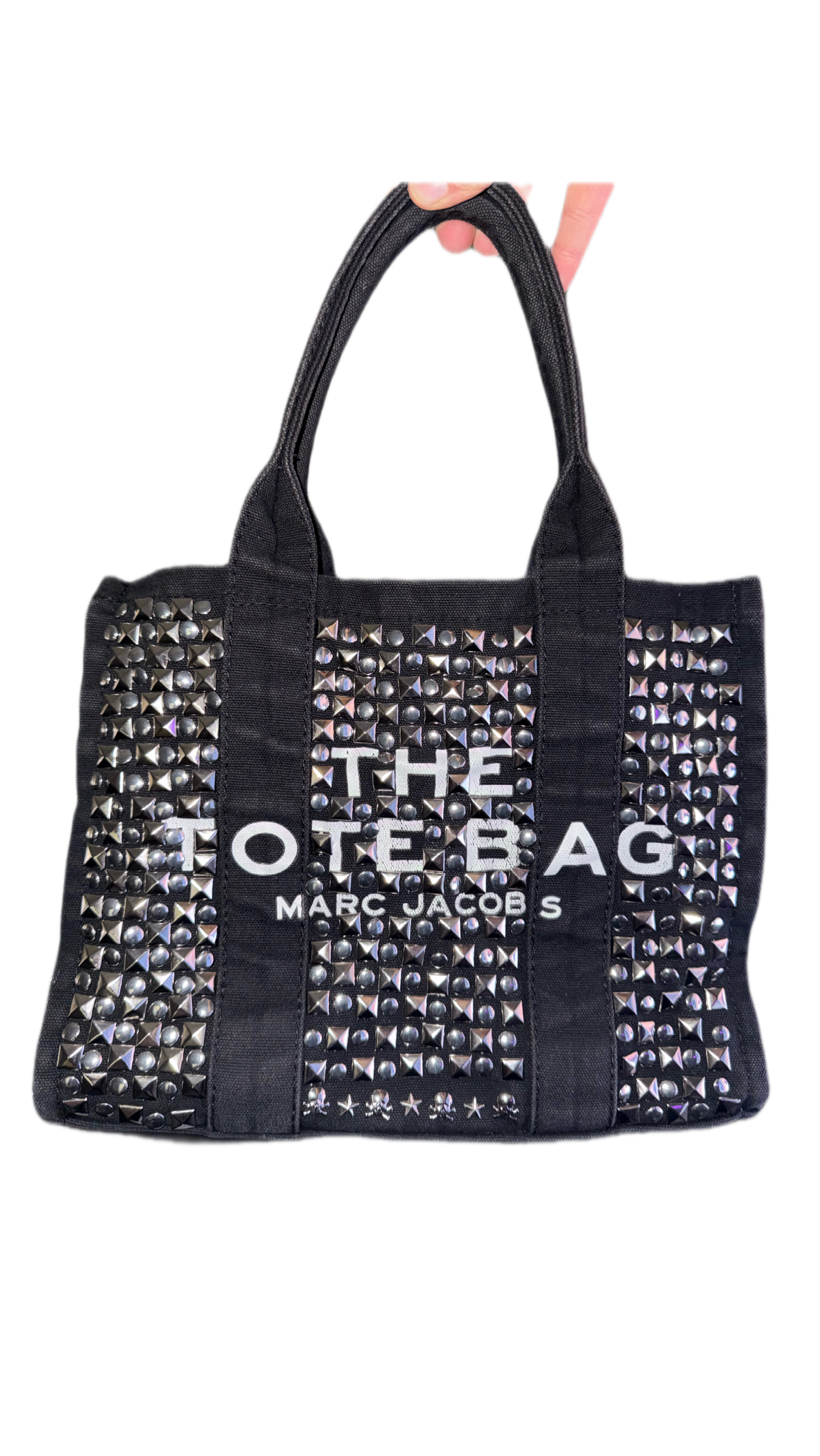 Authentic Marc Jacobs Medium Hand-Studded & Riveted Black “The Tote Bag”