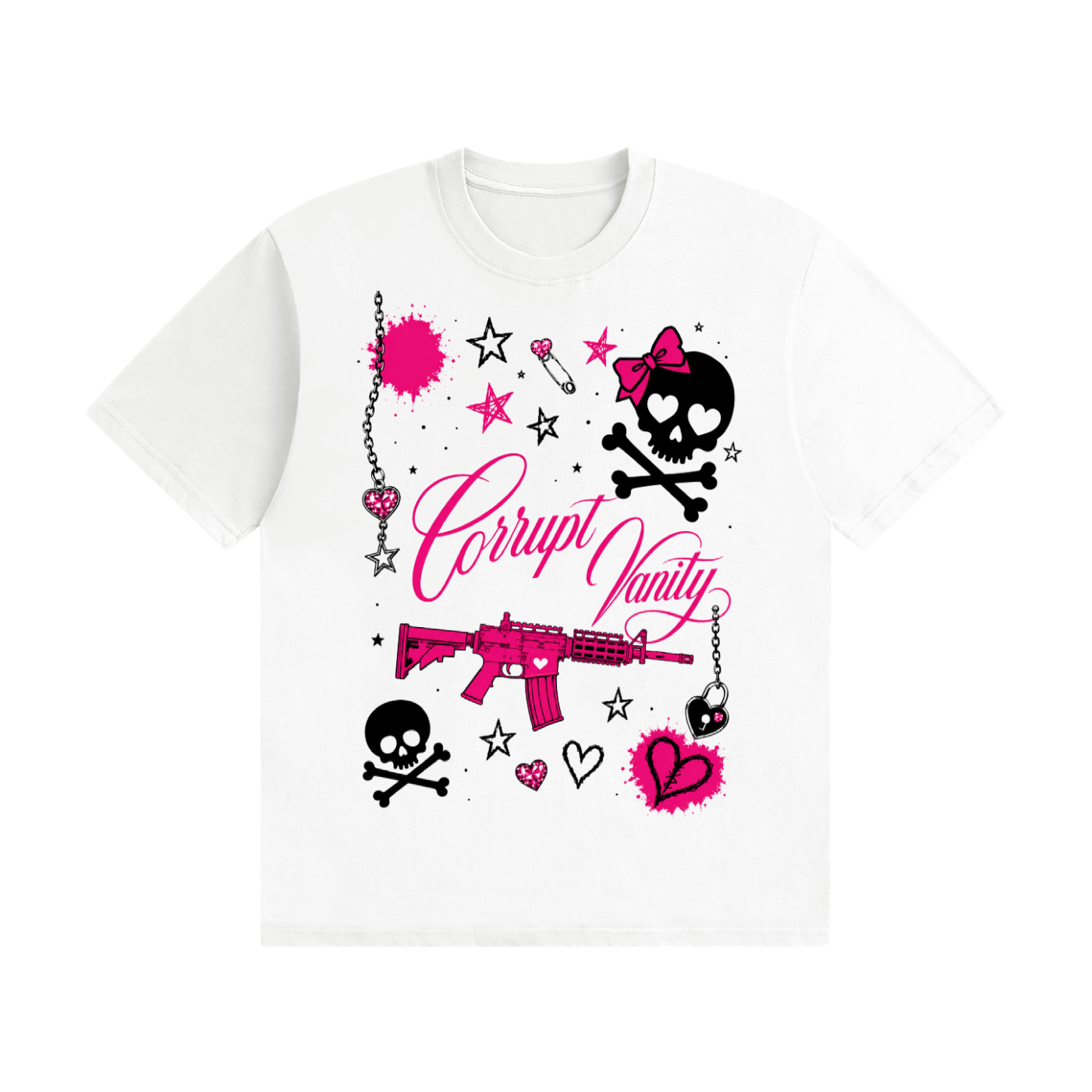 “Poison Hearts” Graphic T-Shirt – White